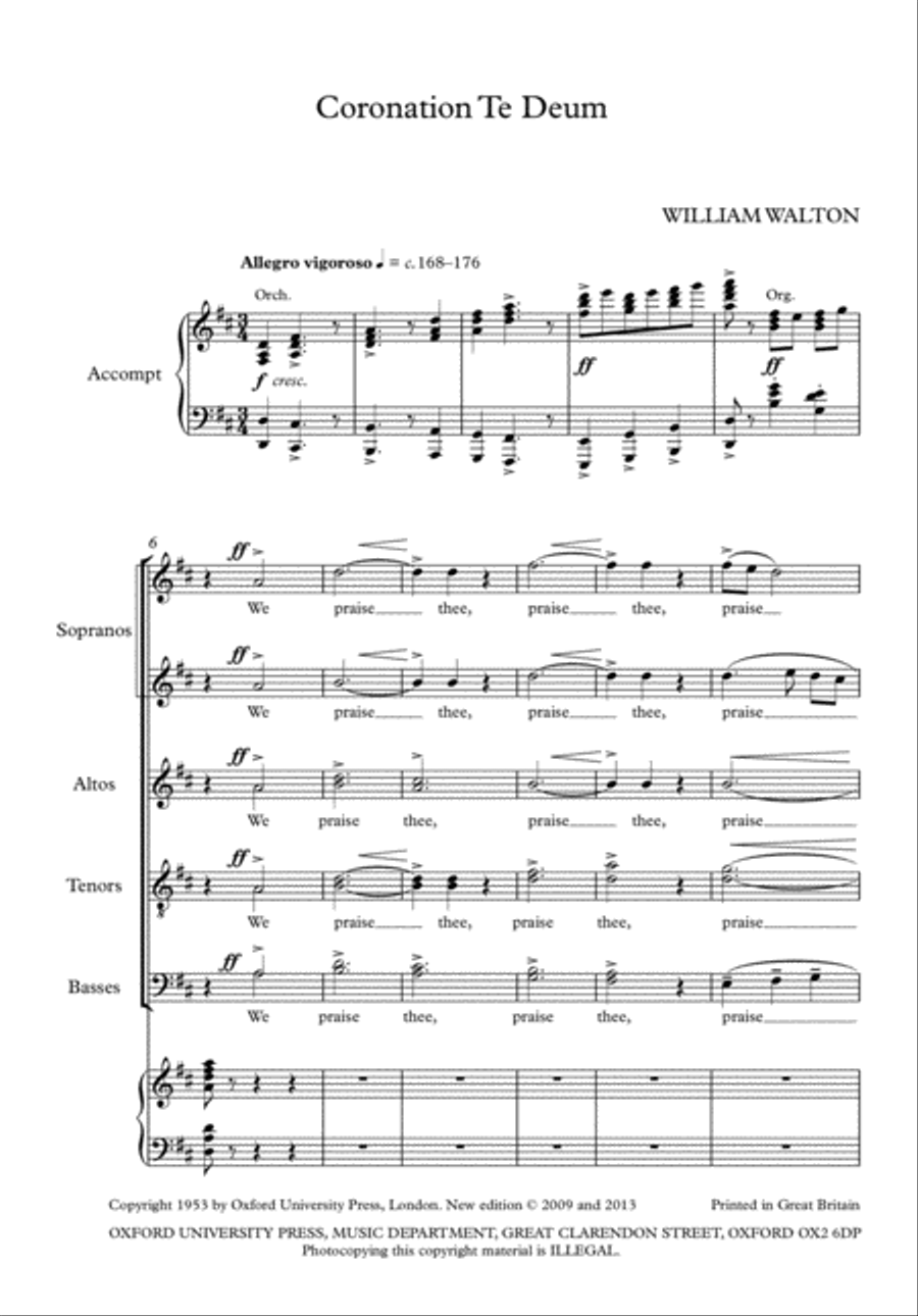 Coronation Te Deum 4-Part scores gallery preview page 2
