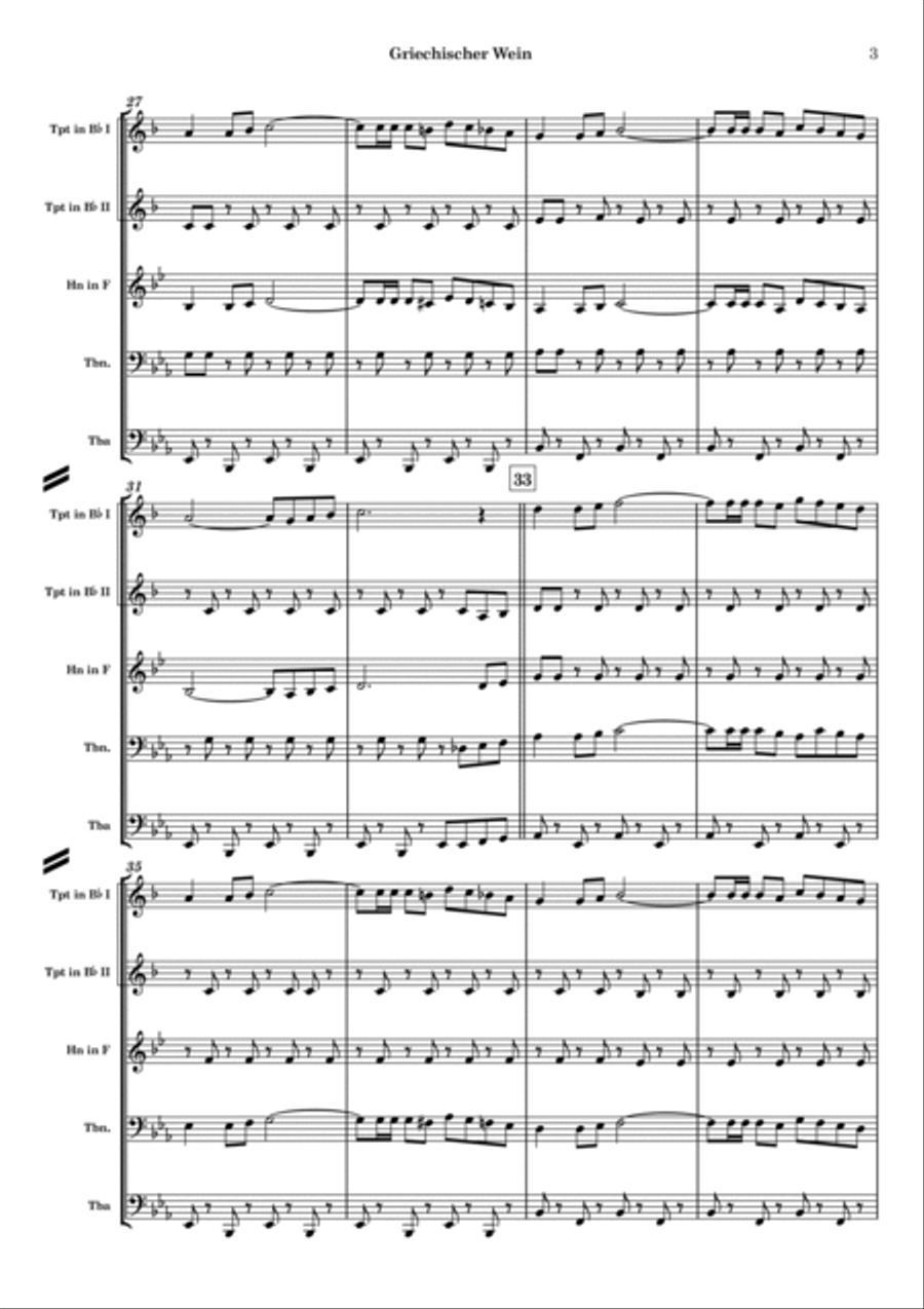 Griechischer Wein Brass Ensemble scores gallery preview page 3