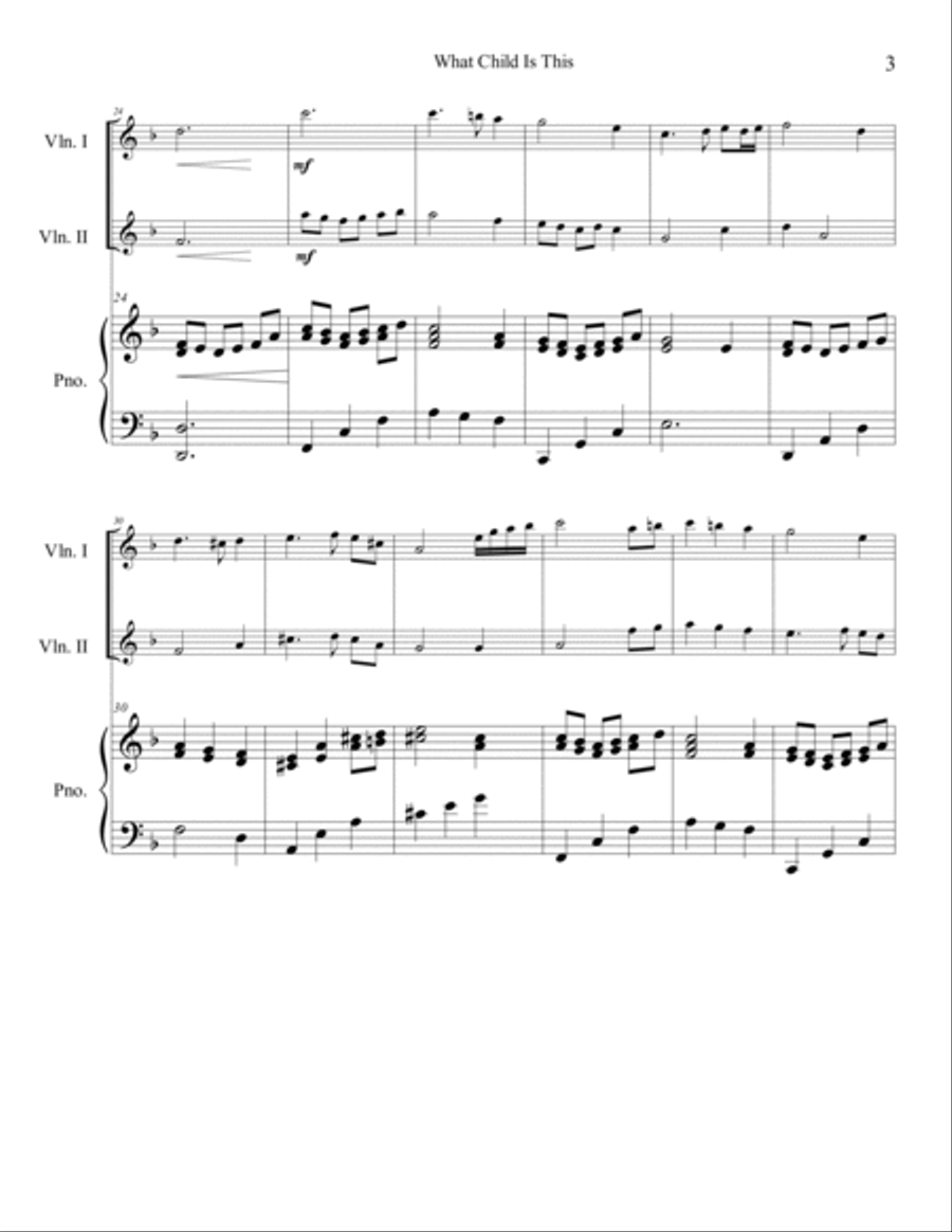 What Child Is This? What Child Is This? String Duet scores gallery preview page 3