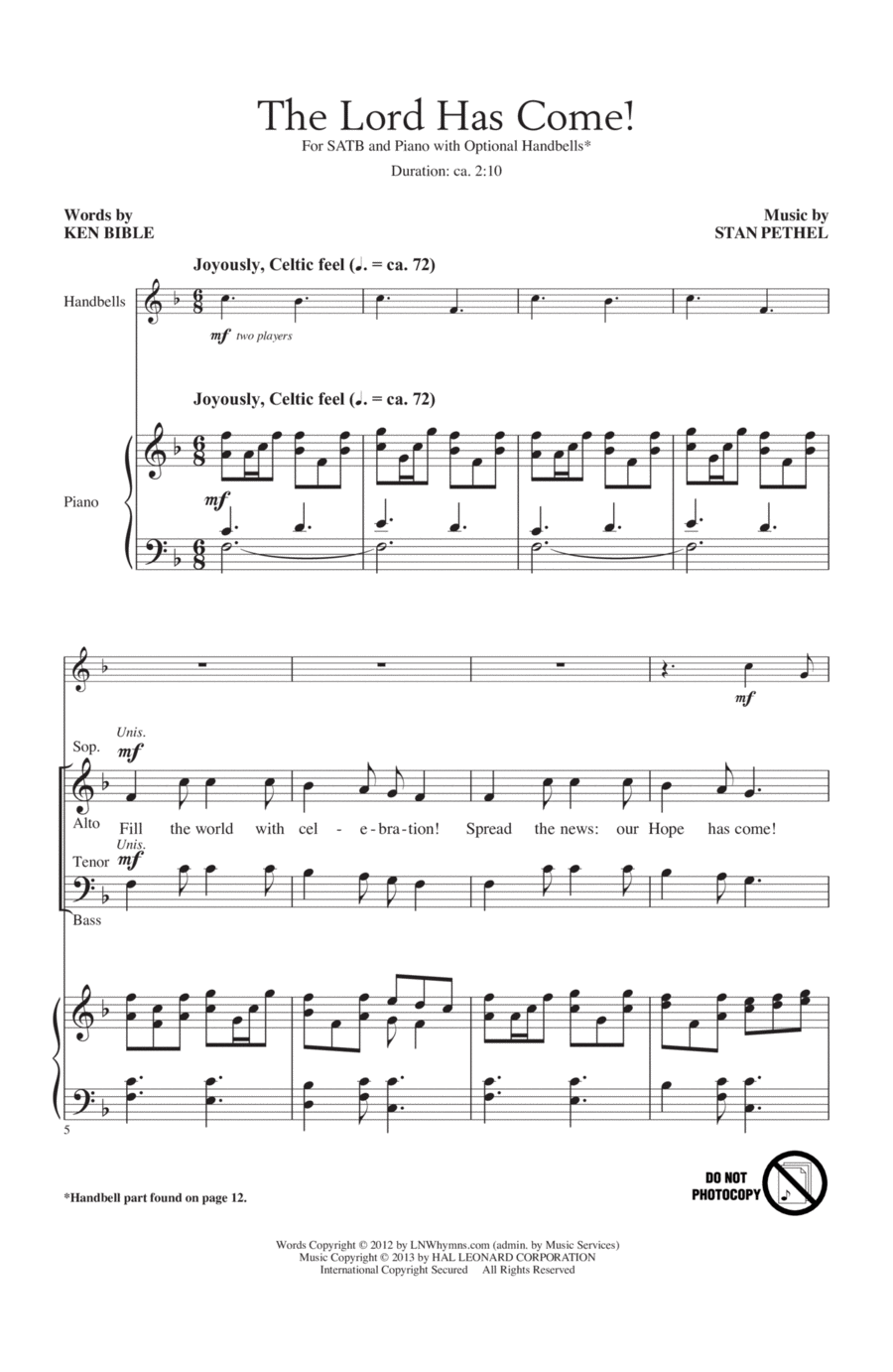 The Lord Has Come! The Lord Has Come! 4-Part scores gallery preview page 1