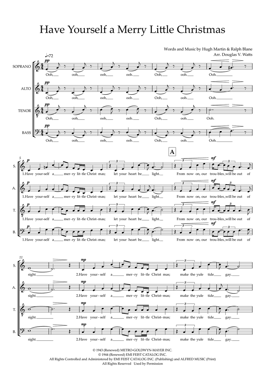 Have Yourself a Merry Little Christmas (arr. Doug Watts) Choir scores gallery preview page 1