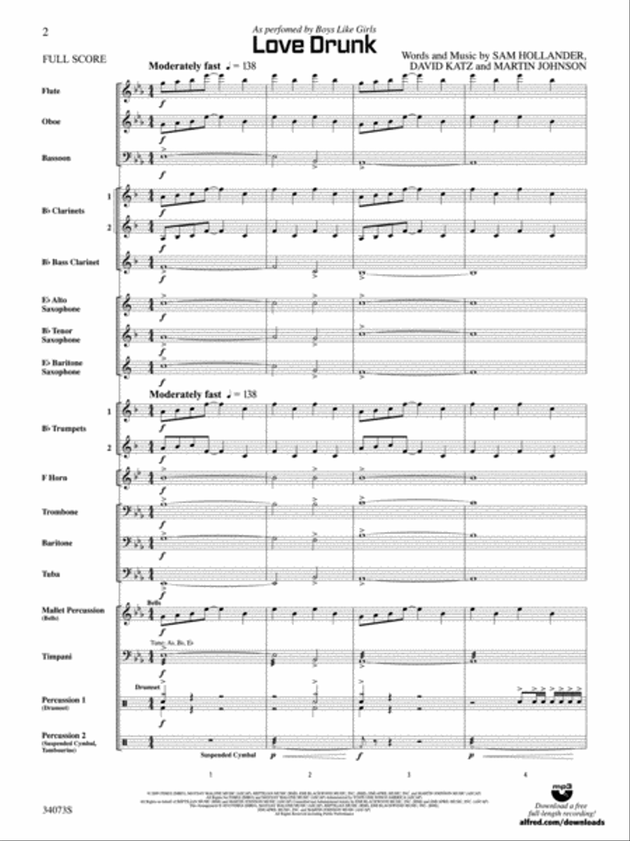 Love Drunk: Score Love Drunk: Score Concert Band scores gallery preview page 2