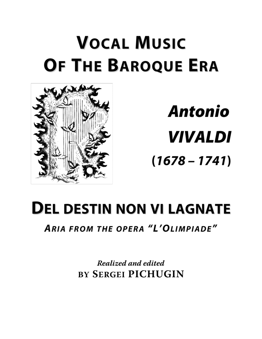 VIVALDI Antonio: Del destin non vi lagnate, aria from the opera "L'Olimpiade", arranged for Voice an image number null