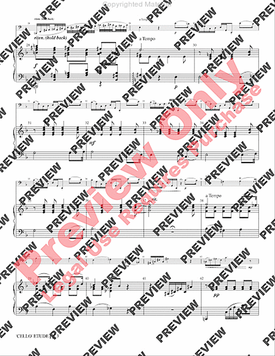 Cello Etude, Op. 25, No. 7 Small Ensemble scores gallery preview page 5