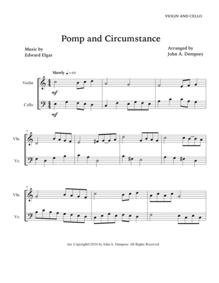 Pomp and Circumstance (Duet for Violin and Cello) image number null