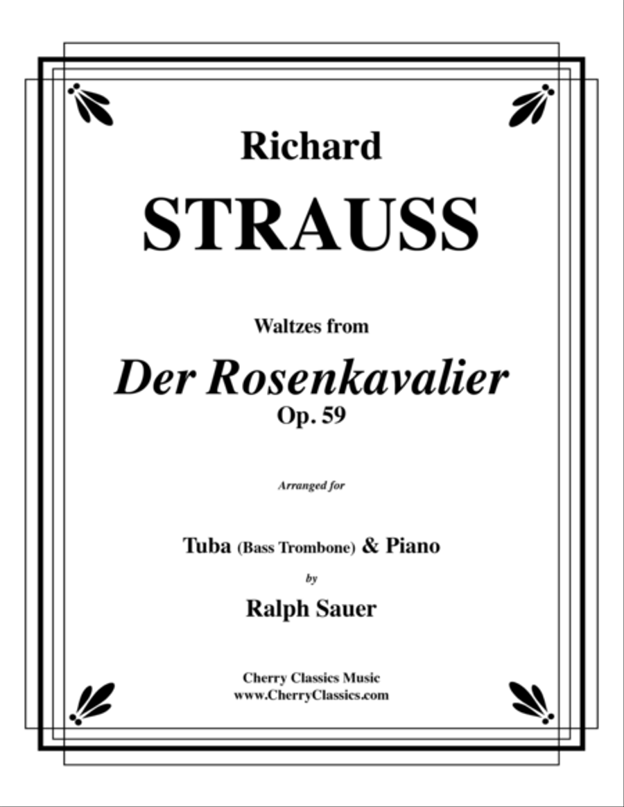 Waltzes from Der Rosenkavalier for Tuba or Bass Trombone & Piano Trombone scores gallery preview page 1