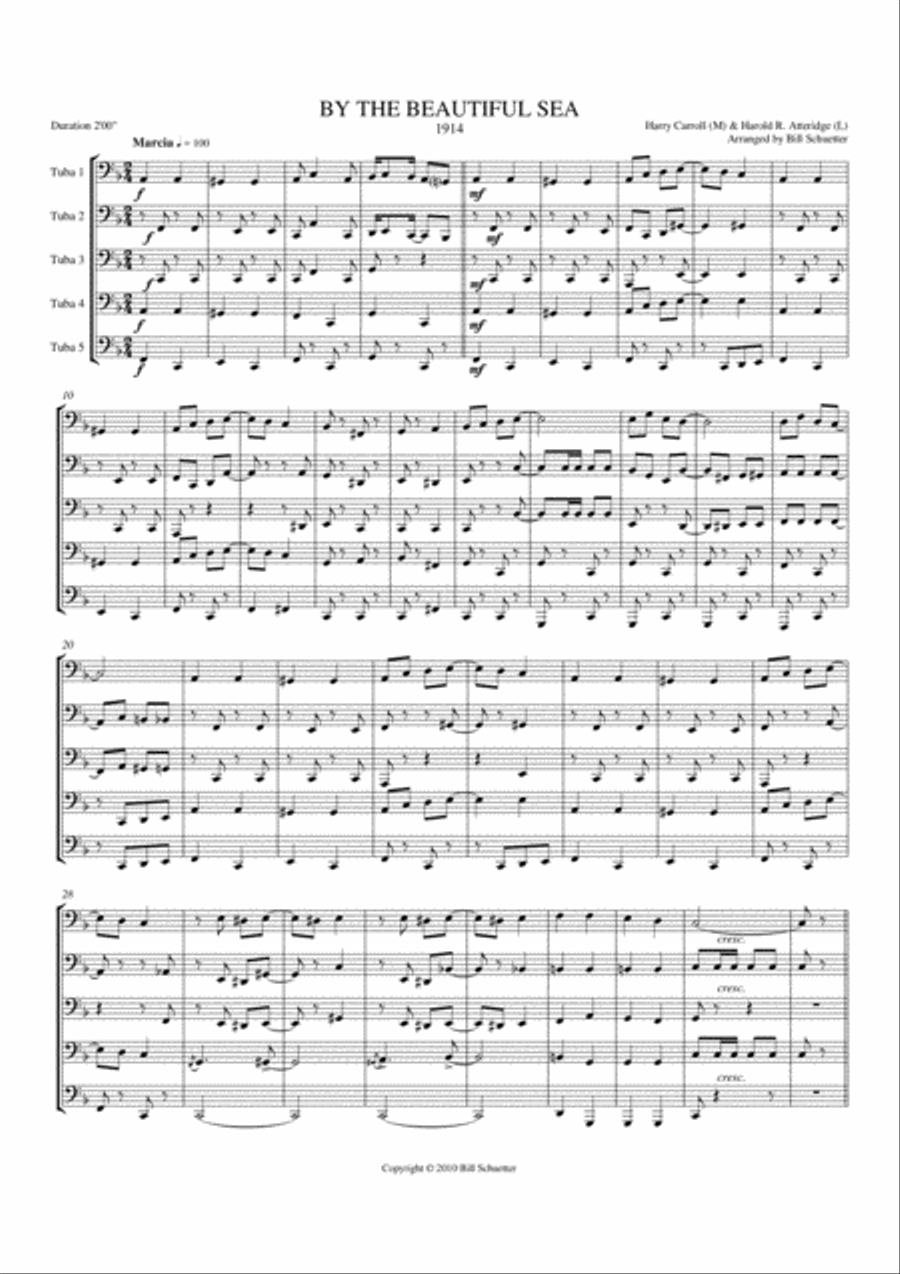 By the Beautiful Sea By the Beautiful Sea Tuba scores gallery preview page 1