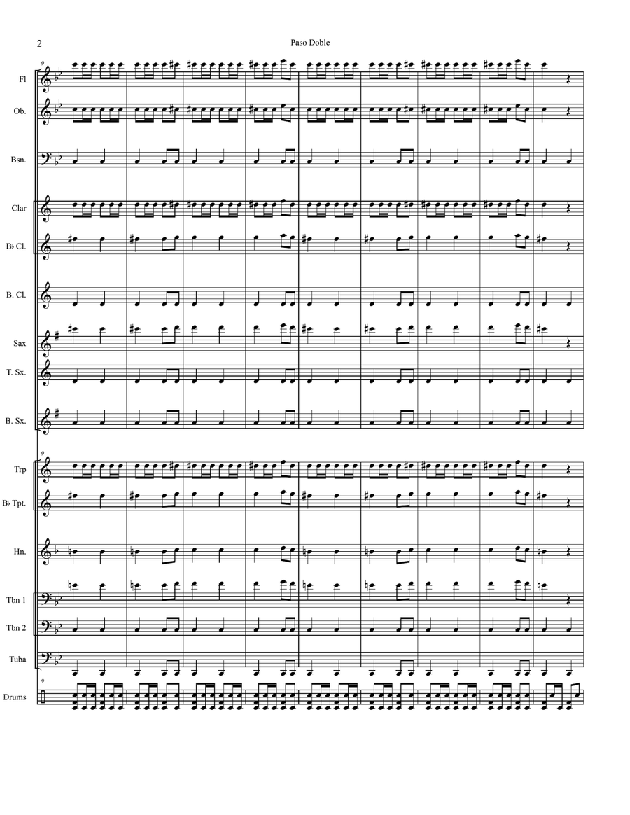 Paso Doble for Concert Band Concert Band scores gallery preview page 2