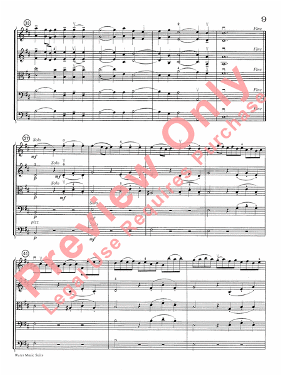 Water Music Suite String Orchestra scores gallery preview page 10