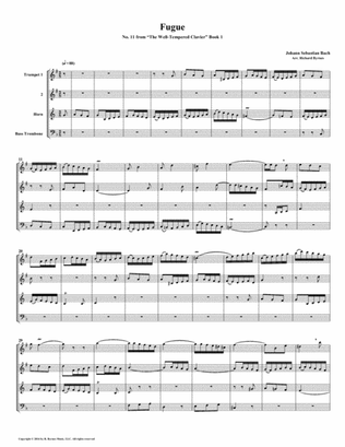 Fugue 11 from Well-Tempered Clavier, Book 1 (Brass Quartet)