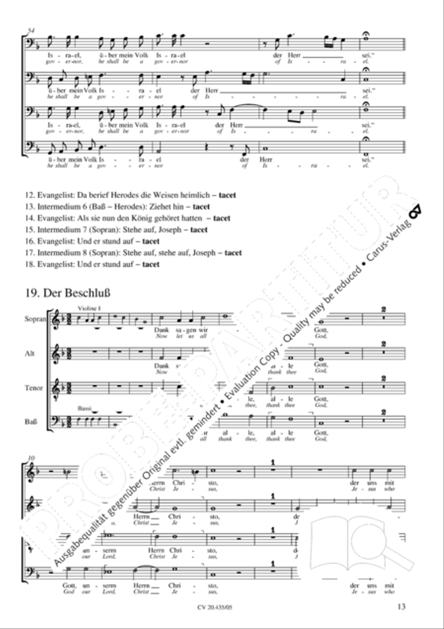 Christmas History (Weihnachts-Historie, SWV 435) Choir scores gallery preview page 14