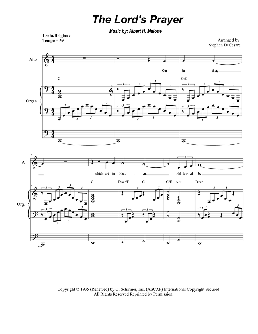 The Lord's Prayer The Lord's Prayer Piano scores gallery preview page 1