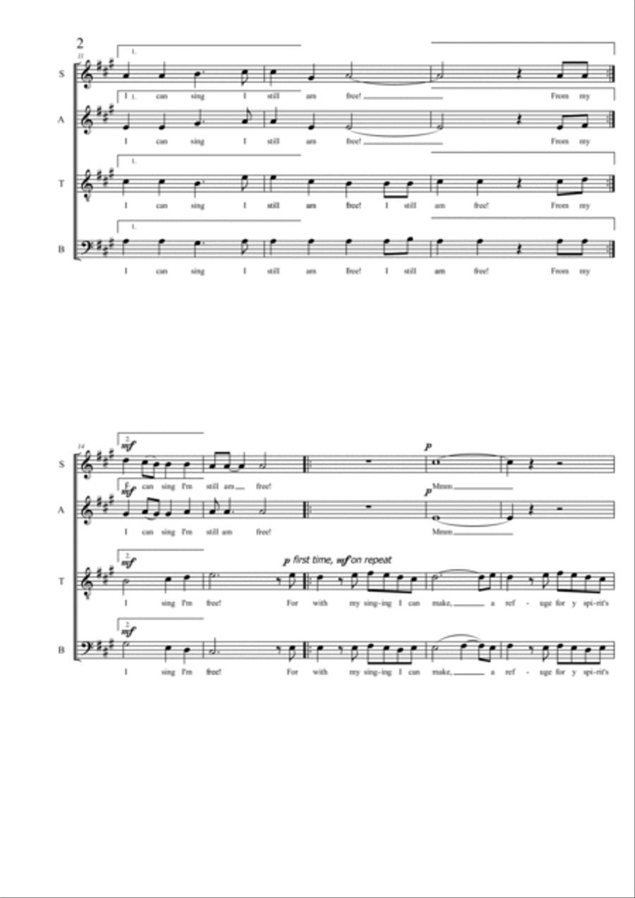 Refuge for SATB choir Refuge for SATB choir 4-Part scores gallery preview page 2