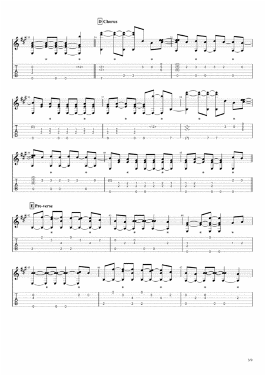 Wicked Game Electric Guitar scores gallery preview page 3
