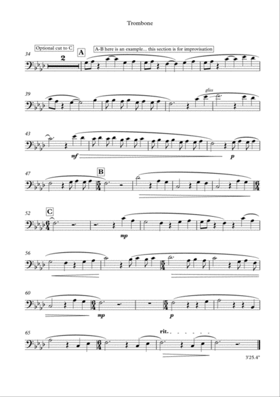 Self Isolation Blues for Trombone and Piano from the Corona Suite by Simon Peberdy image number null