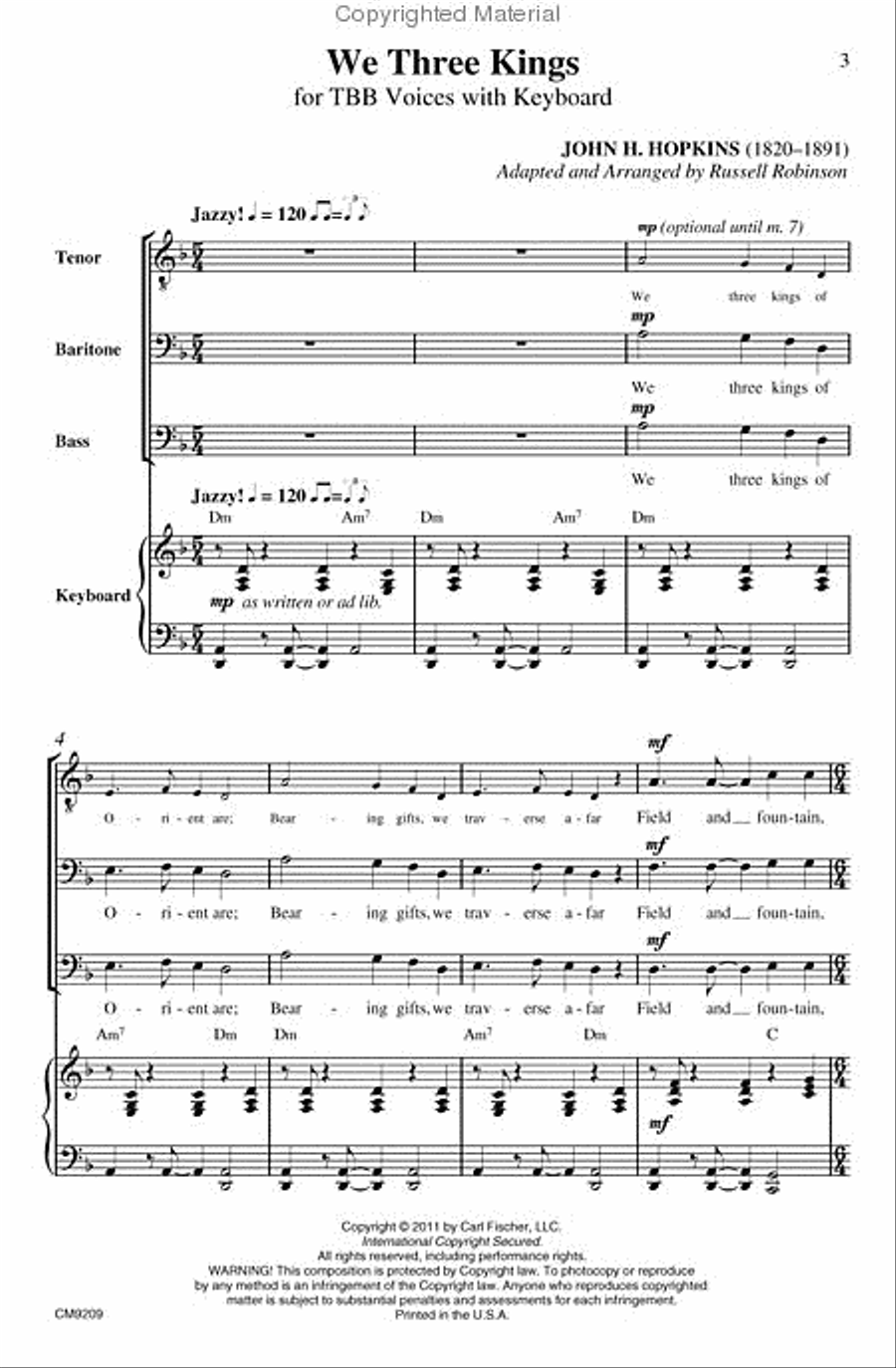We Three Kings 3-Part scores gallery preview page 2