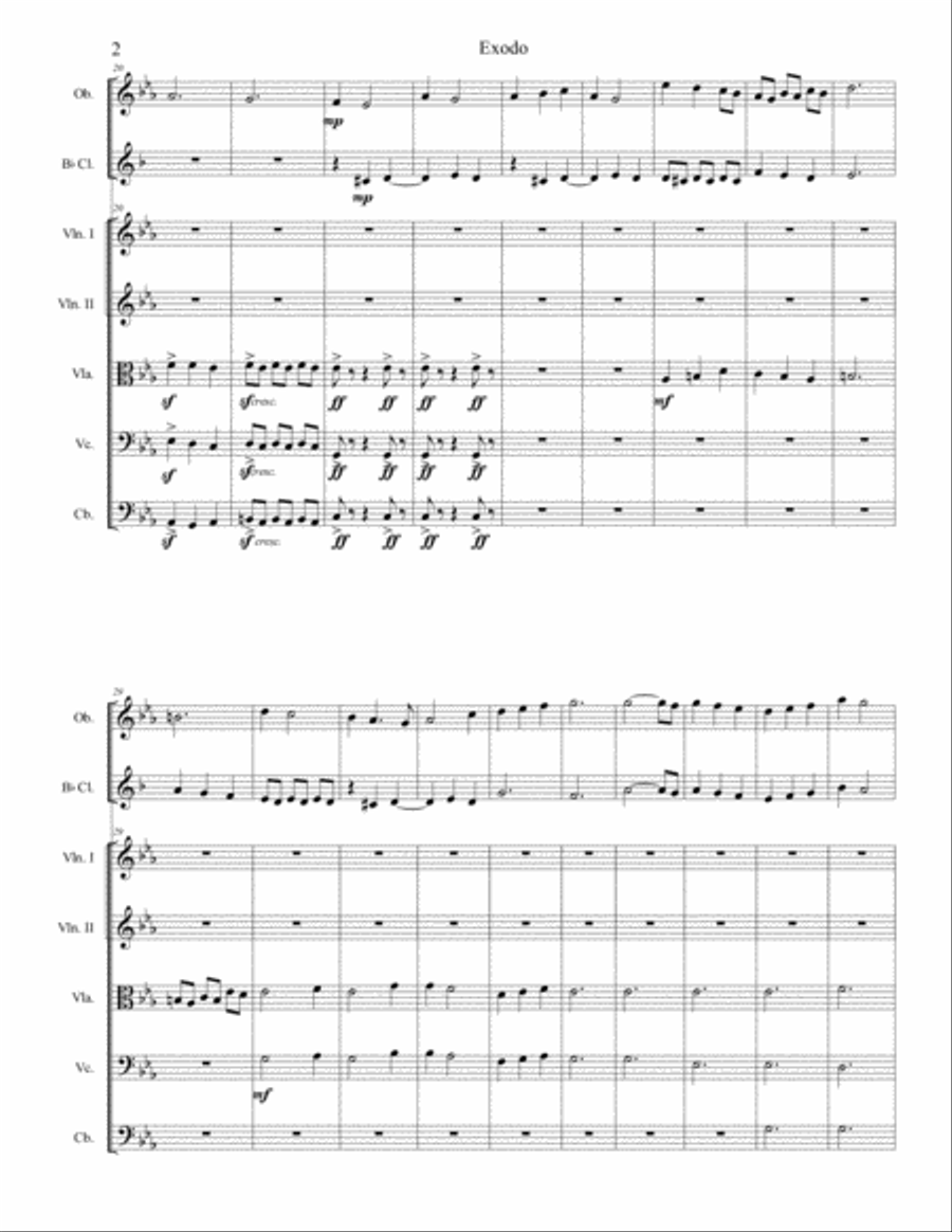 Éxodo, música de película Small Ensemble scores gallery preview page 2