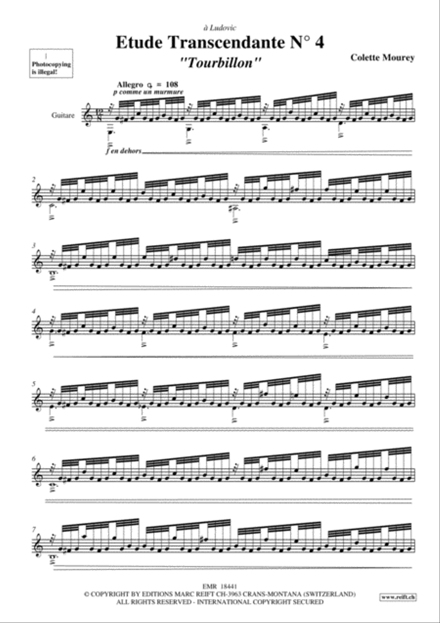 Etude Transcendante No. 4 Classical Guitar scores gallery preview page 3