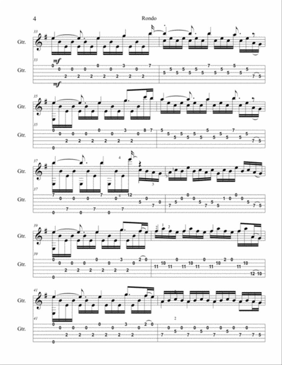 Rondo Rondo Electric Guitar scores gallery preview page 4