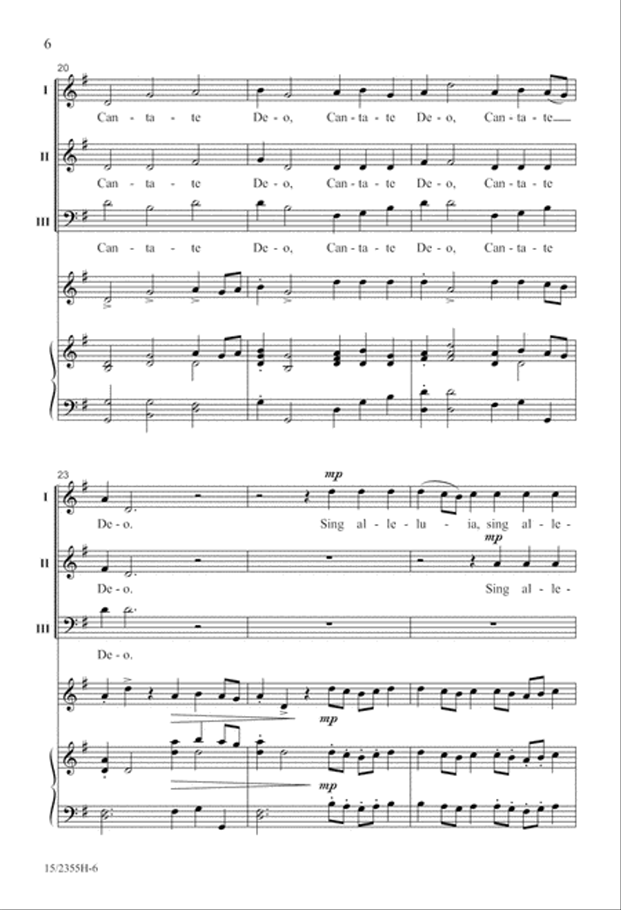 Cantate Deo (from Water Music Suite) 3-Part scores gallery preview page 7