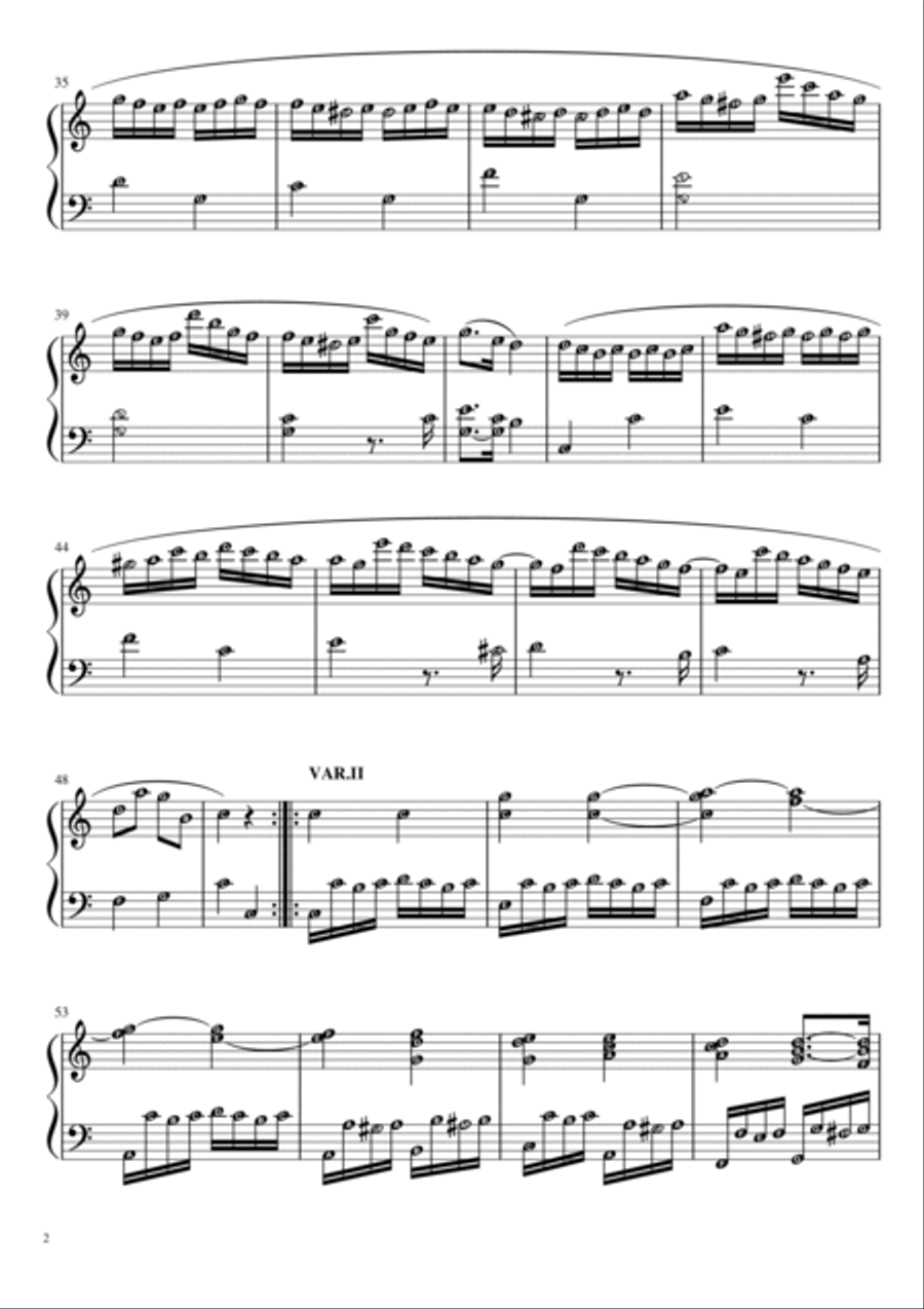 12 Twelve Variations on Ah, Vous Dirai-Je, Maman (Twinkle Twinkle Little Star) Mozart | Piano Solo w Piano Method scores gallery preview page 2