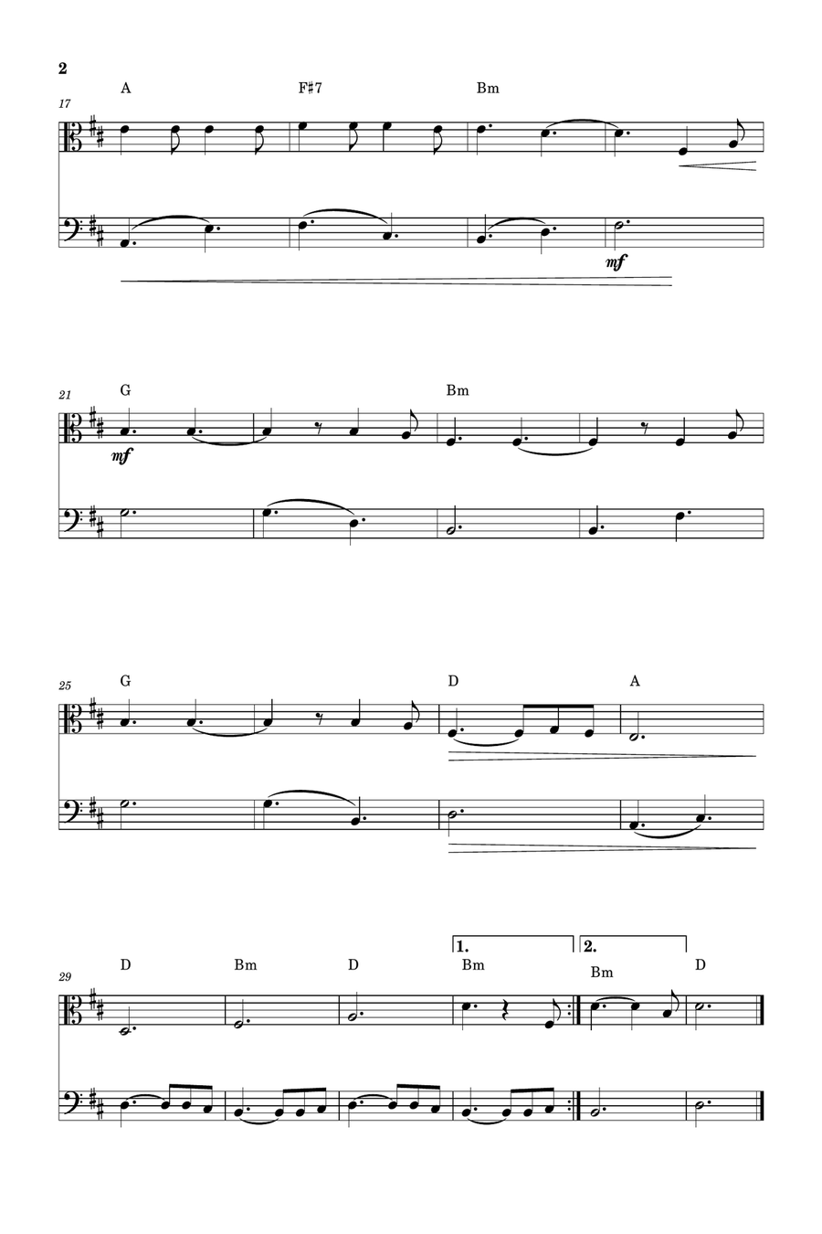 Hallelujah String Duet scores gallery preview page 2
