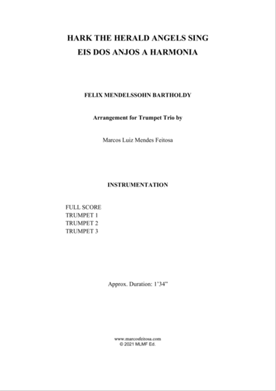 Hark The Herald Angels Sing (Eis dos Anjos a Harmonia) - Trumpet Trio Hark The Herald Angels Sing (Eis dos Anjos a Harmonia) - Trumpet Trio Trumpet Trio scores gallery preview page 2