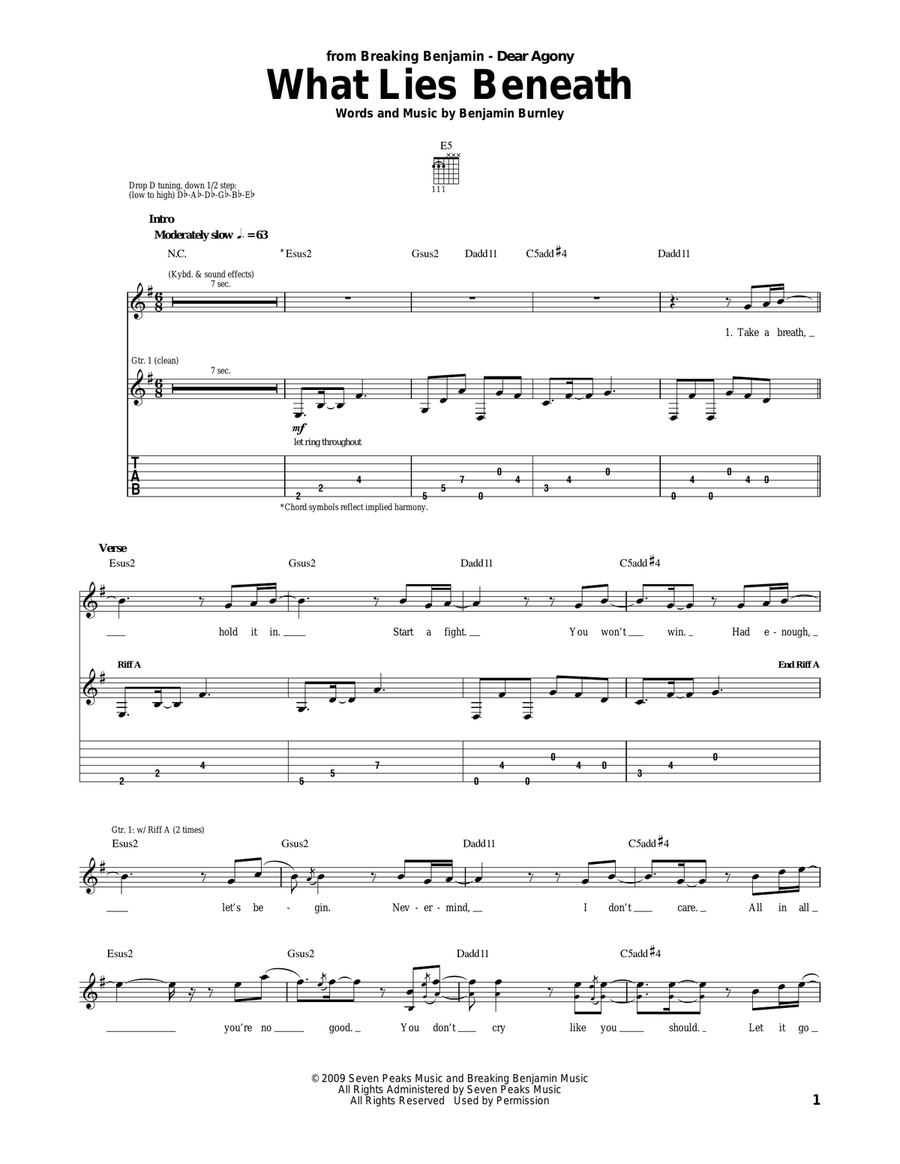 What Lies Beneath What Lies Beneath Acoustic Guitar scores gallery preview page 1