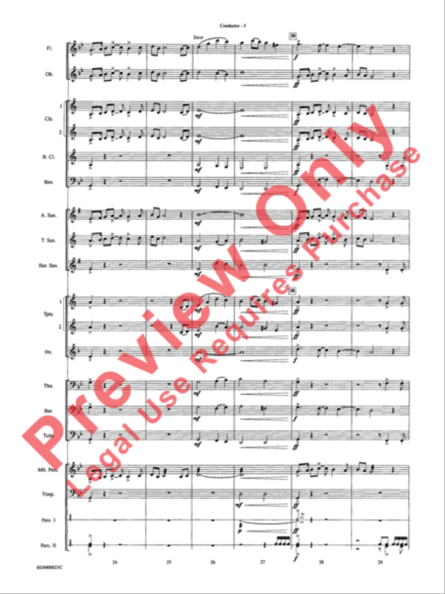 Under the Rice Moon Concert Band scores gallery preview page 8