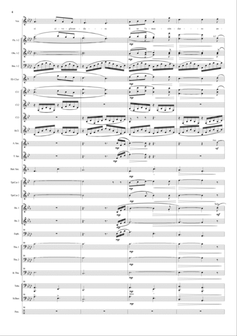 O mio babbino caro for solo voice and concert band Concert Band scores gallery preview page 4