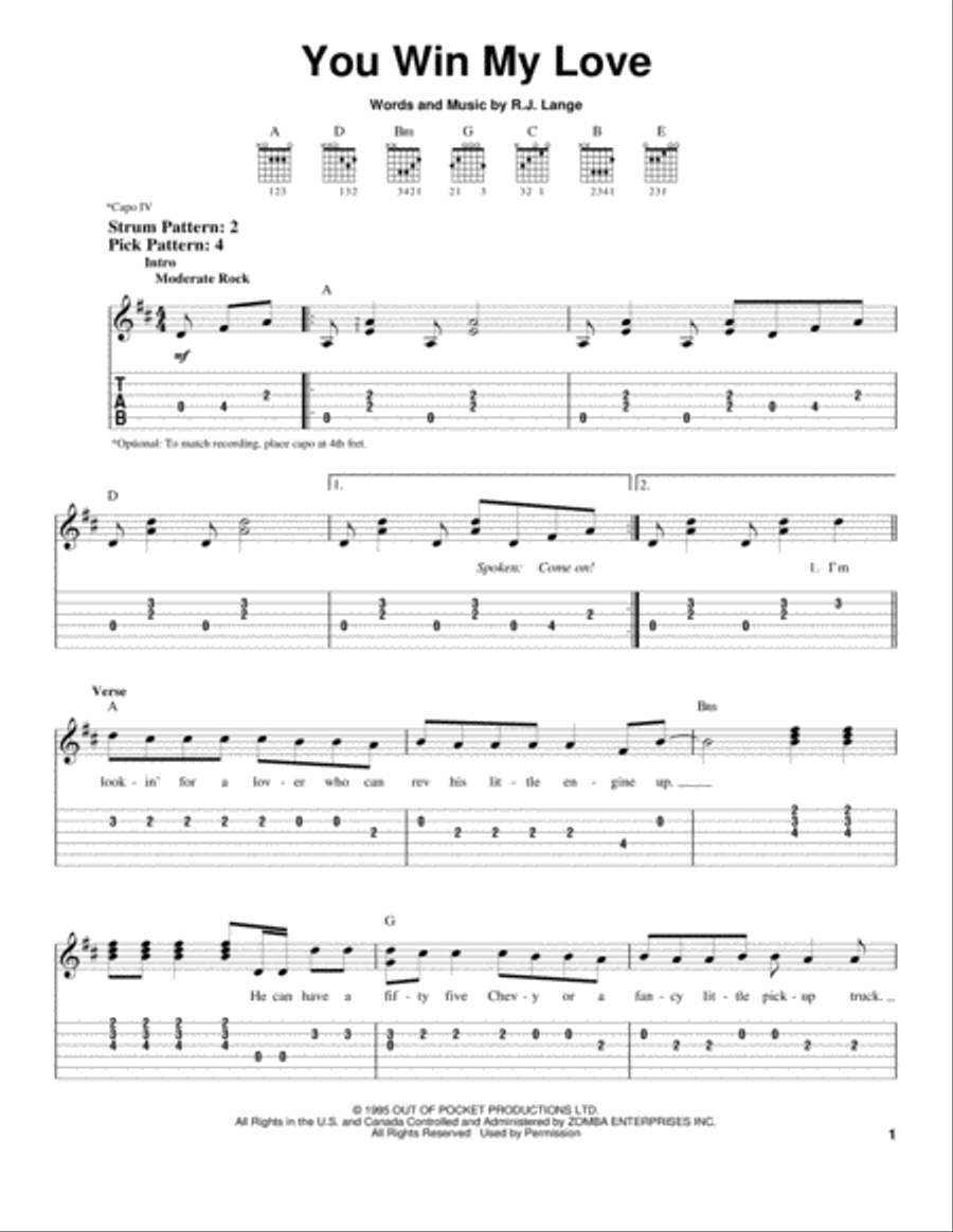 You Win My Love Acoustic Guitar scores gallery preview page 1