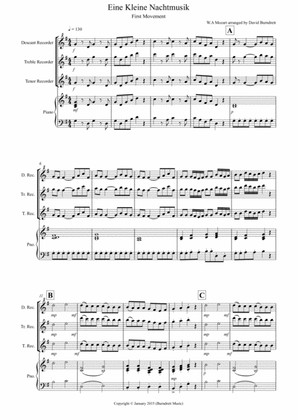 Eine Kleine Nachtmusik (1st movement ) Recorder and Piano