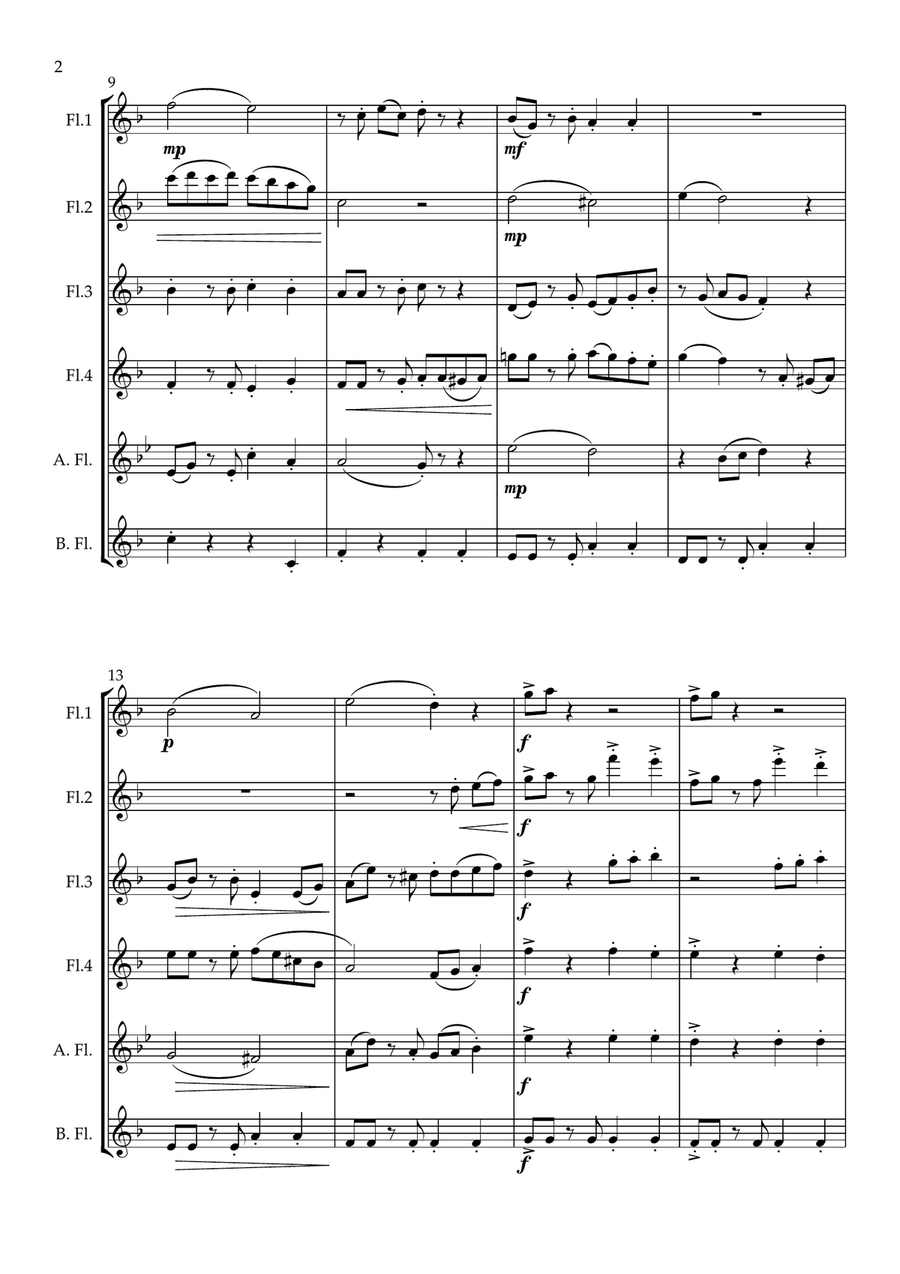 Jacaranda. Original Tango for Flute Choir Flute Choir scores gallery preview page 3