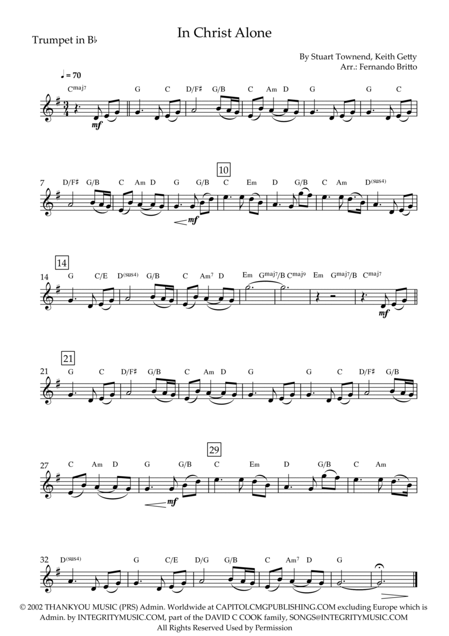 In Christ Alone Trumpet Solo scores gallery preview page 1
