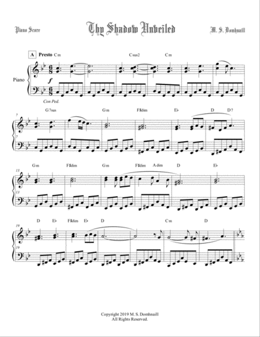 Thy Shadow Unveiled Thy Shadow Unveiled Piano Solo scores gallery preview page 2