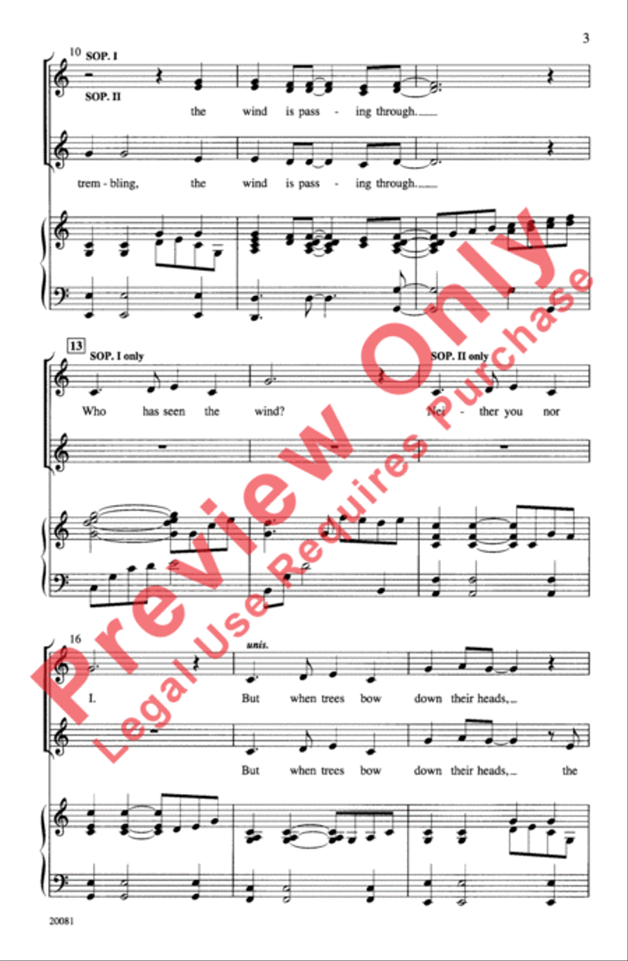 Who Has Seen the Wind? Women's Choir scores gallery preview page 3