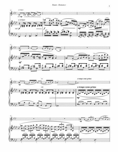 Romance for Solo Instrument with Piano accompaniment image number null