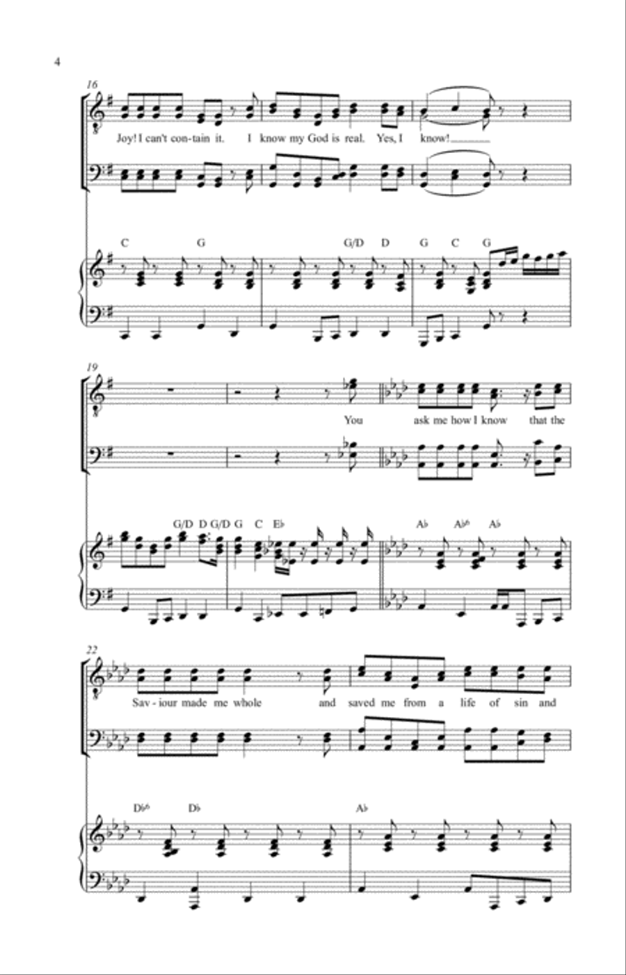 I Know My God Is Real TTBB scores gallery preview page 4