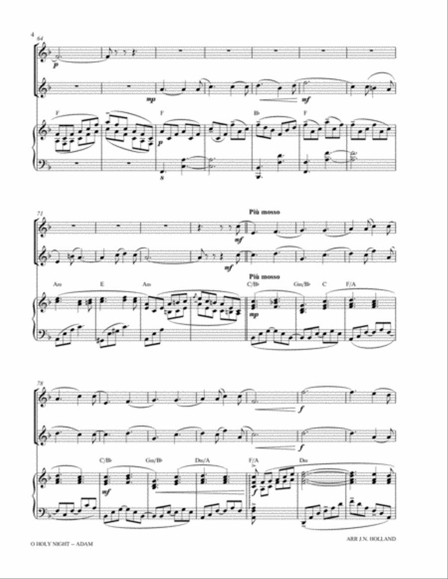 O Holy Night (Cantique de Noel) Adolphe Adam Duet for Treble Instruments in C Small Ensemble scores gallery preview page 6