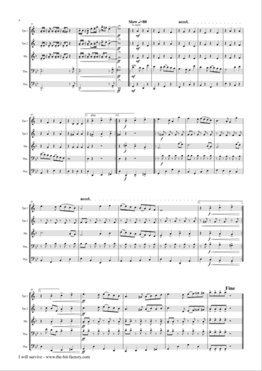 I Will Survive Euphonium scores gallery preview page 5