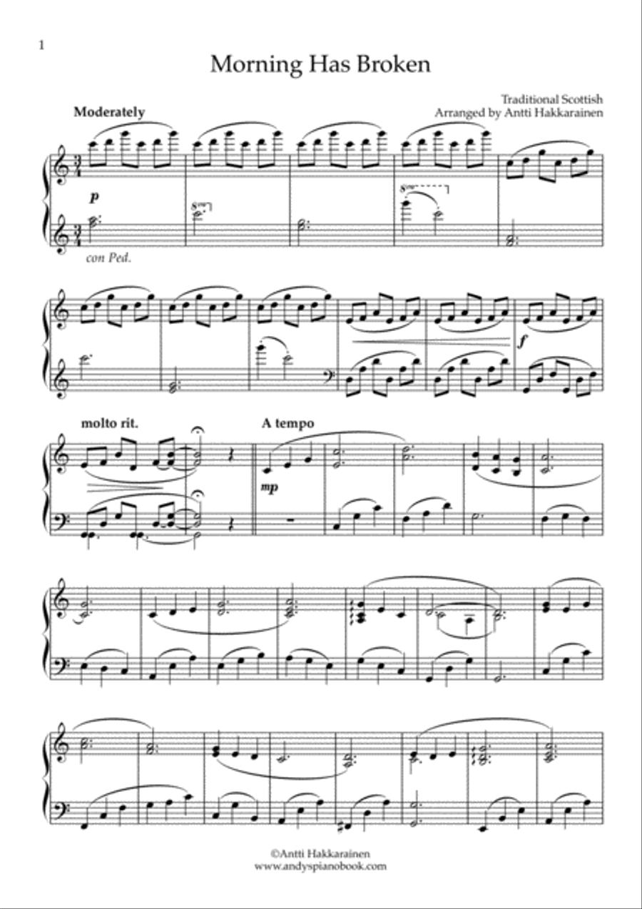 Morning Has Broken - Piano Piano Solo scores gallery preview page 2
