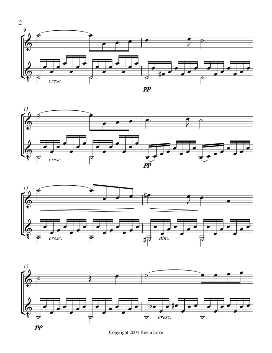 Ave Maria (Violin and Guitar) - Score and Parts String Duet scores gallery preview page 2
