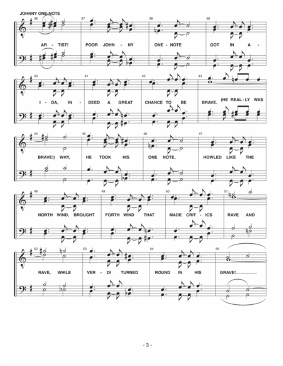 Johnny One-note Johnny One-note TTBB scores gallery preview page 3