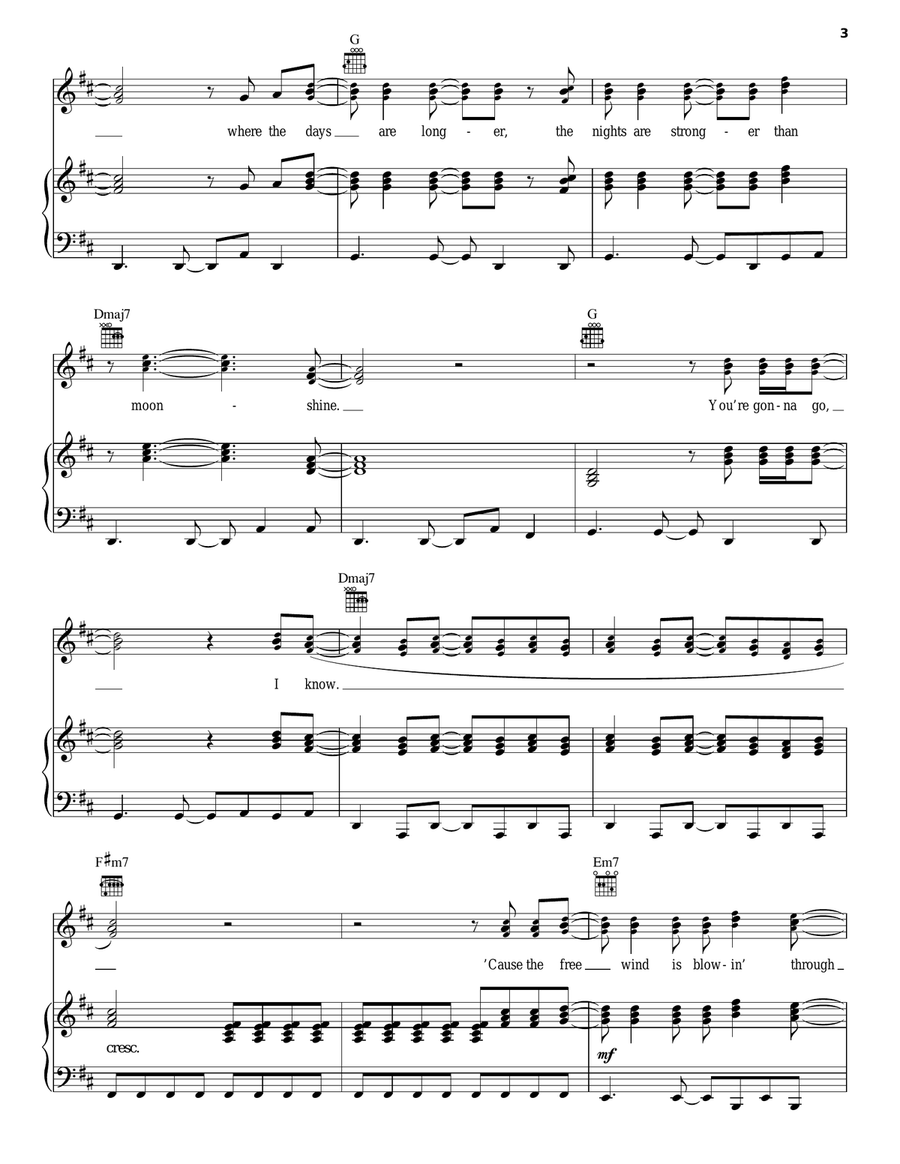 Ventura Highway Piano, Vocal, Guitar scores gallery preview page 3