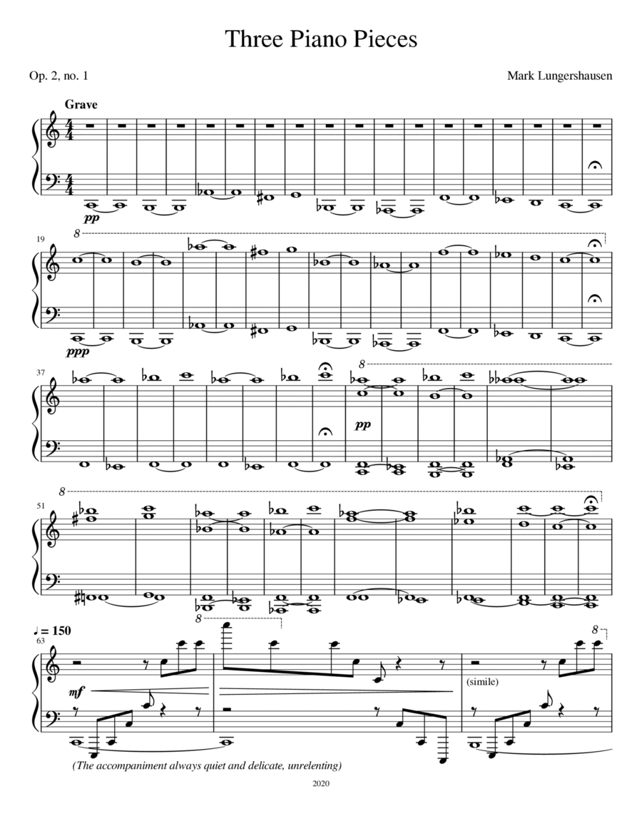 Three Piano Pieces Piano Solo scores gallery preview page 1
