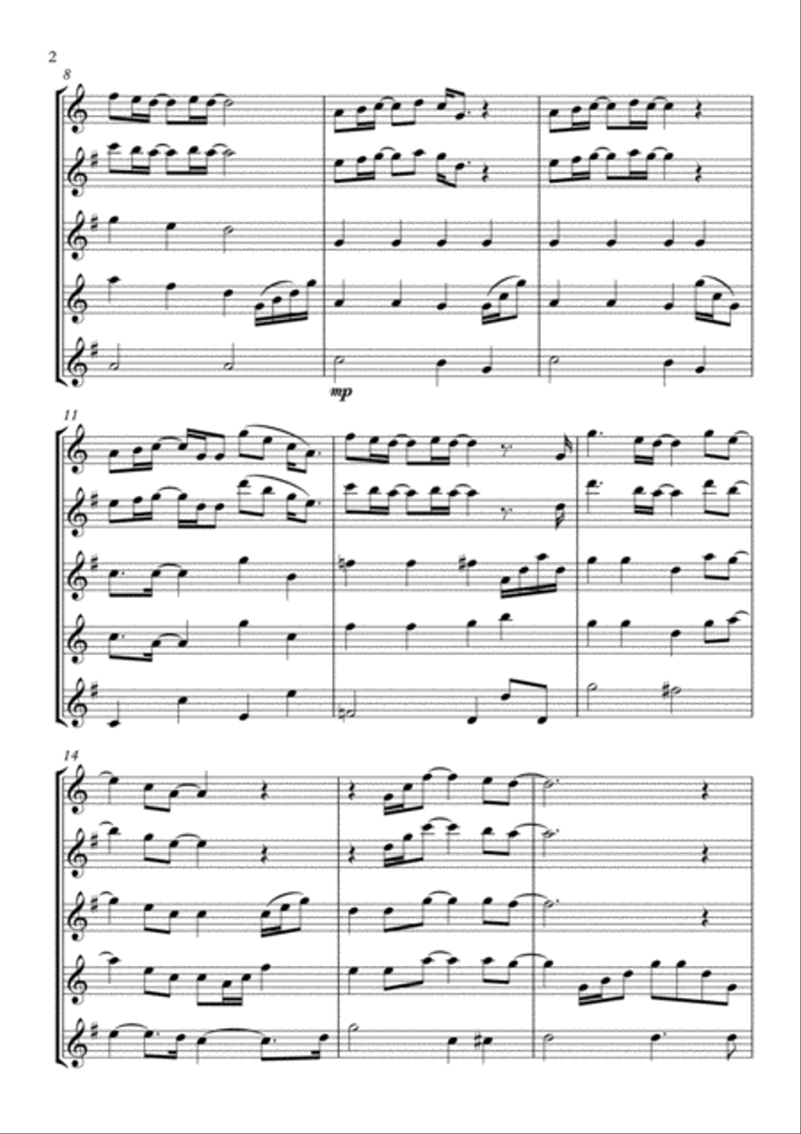 Can You Feel The Love Tonight Woodwind Quartet scores gallery preview page 2