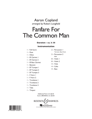 Fanfare For The Common Man - Conductor Score (Full Score)