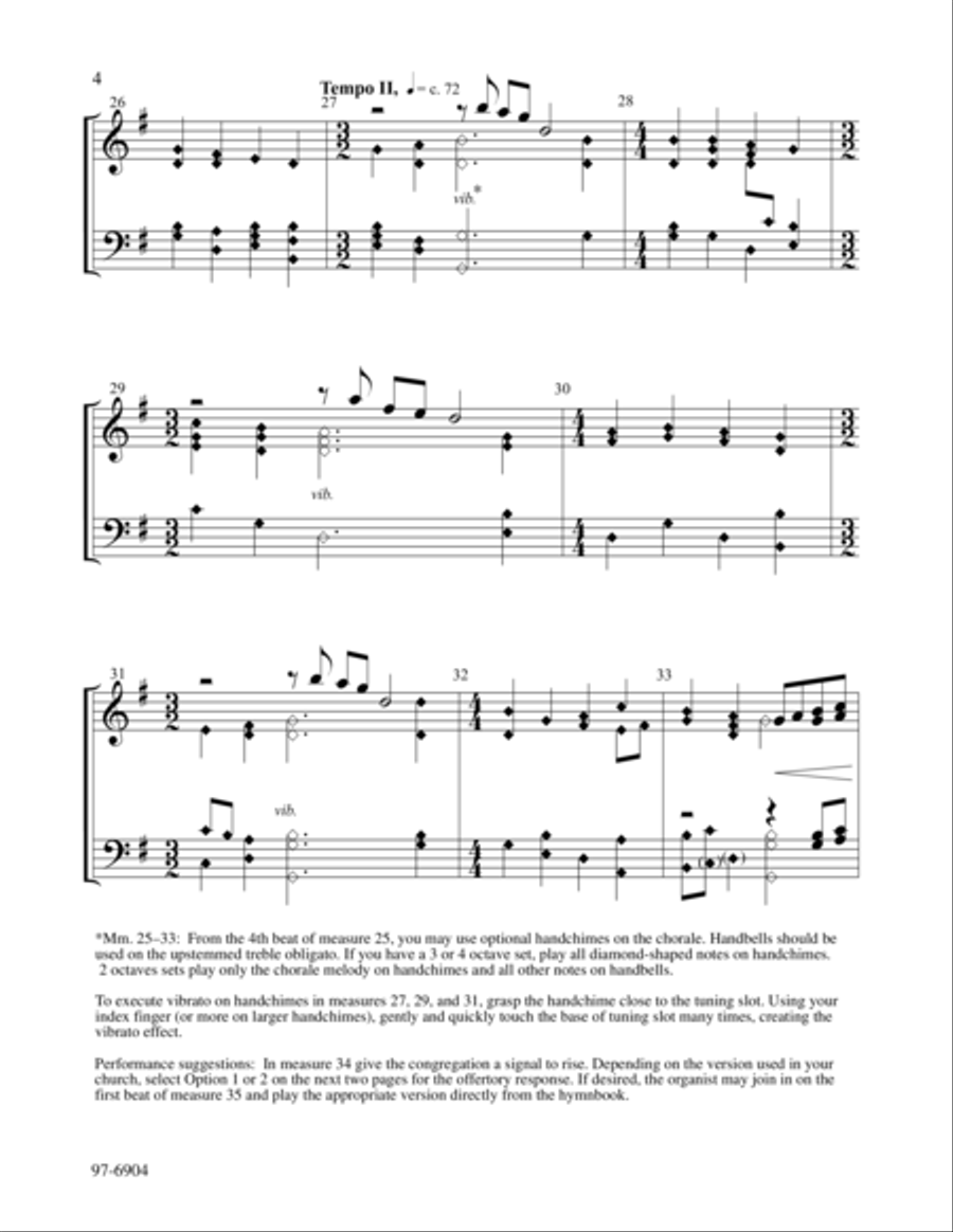 Doxology / Praise God from Whom All Blessings Flow Handbell Choir scores gallery preview page 4
