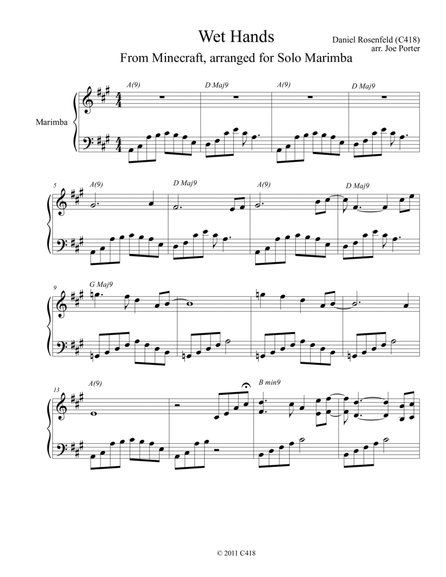 Minecraft Marimba scores gallery preview page 1
