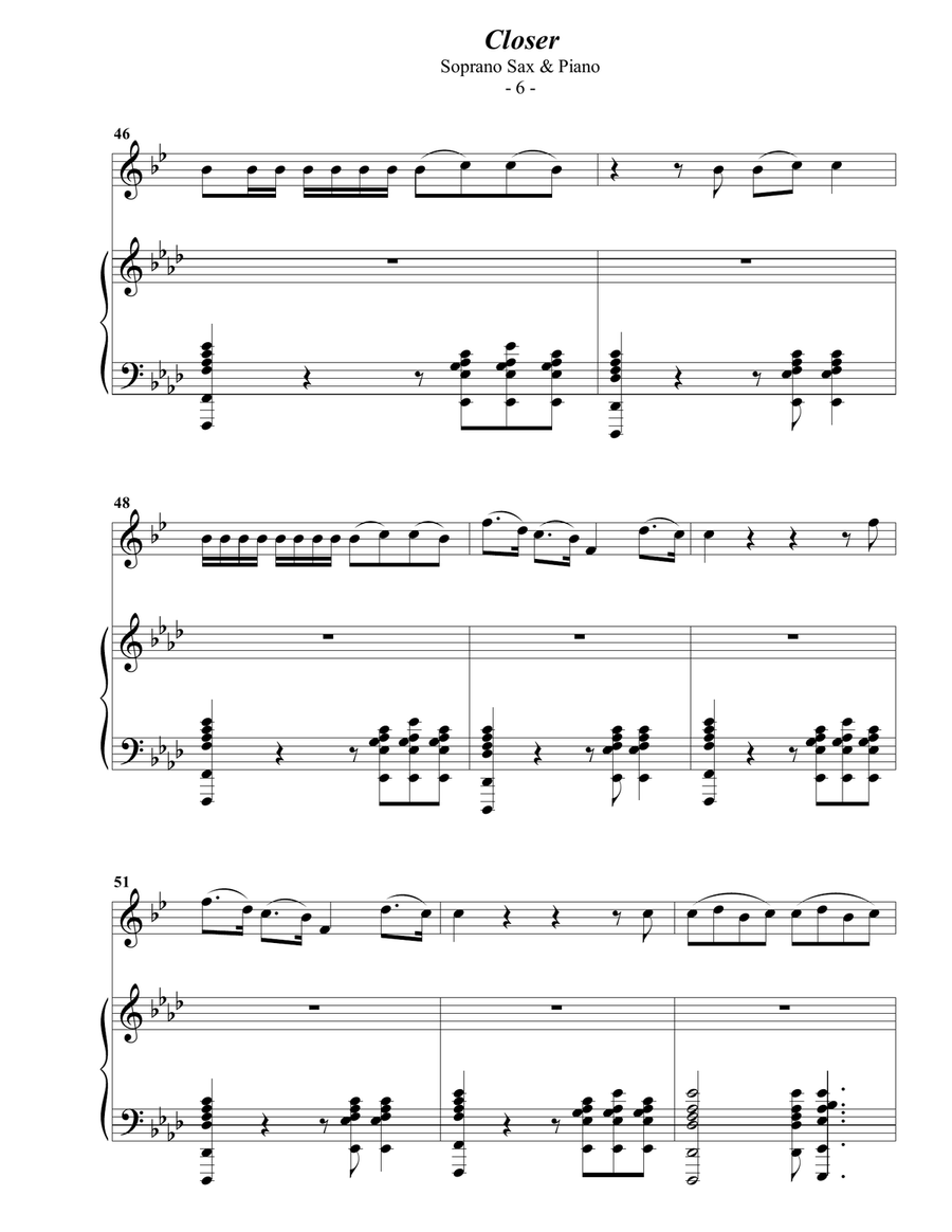Closer Soprano Saxophone scores gallery preview page 6